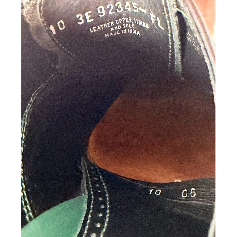 Florsheim Imperial Longwing Wingtip Black Leather Oxfords Men's 10 3E USA